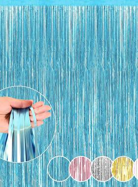 1*2M Party Backdrop Metallic Foil Fringe Tinsel Curtain Adul