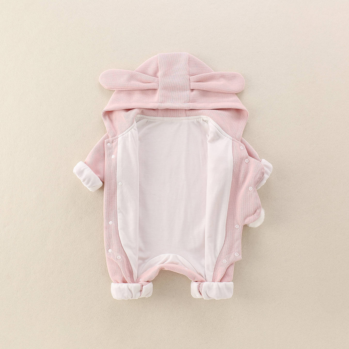 婴儿秋装双层连体衣服满