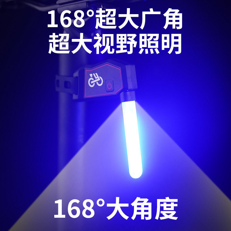 夜行尾灯自行车流水领航图片