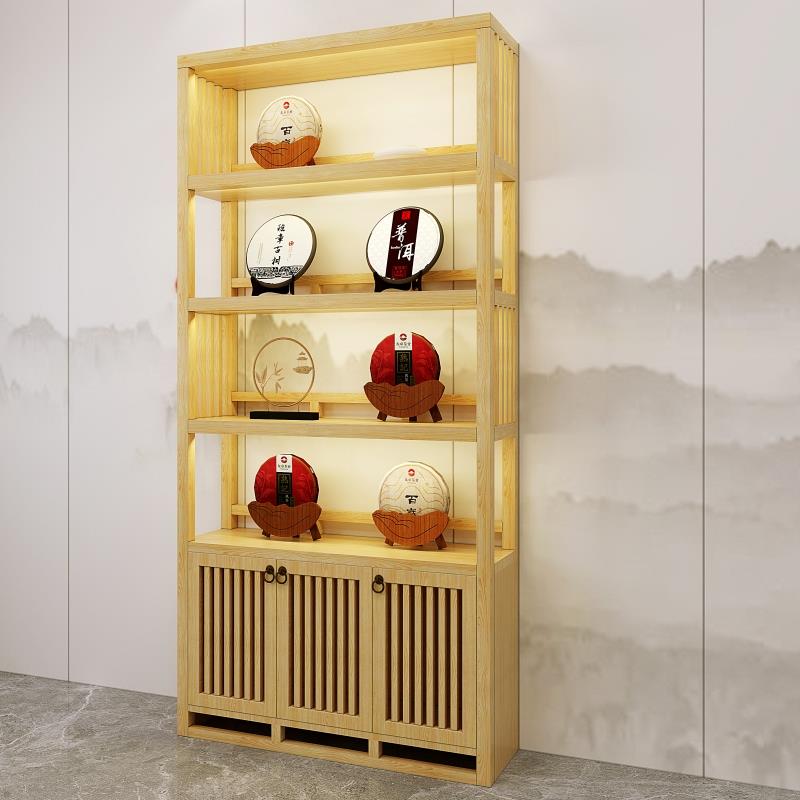 多宝阁博古架中式陶瓷柜客厅陈列柜禅意置物架实木茶叶展示柜定制