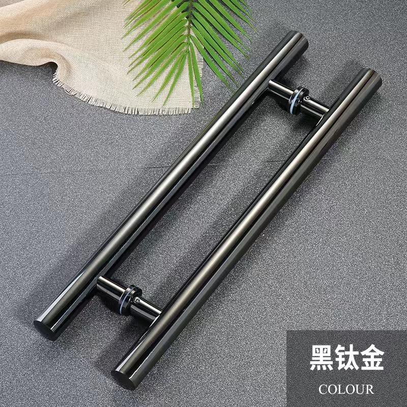 玻璃门拉手木门不锈钢拉手推拉门把手大门拉手加厚玫瑰钛金圆管