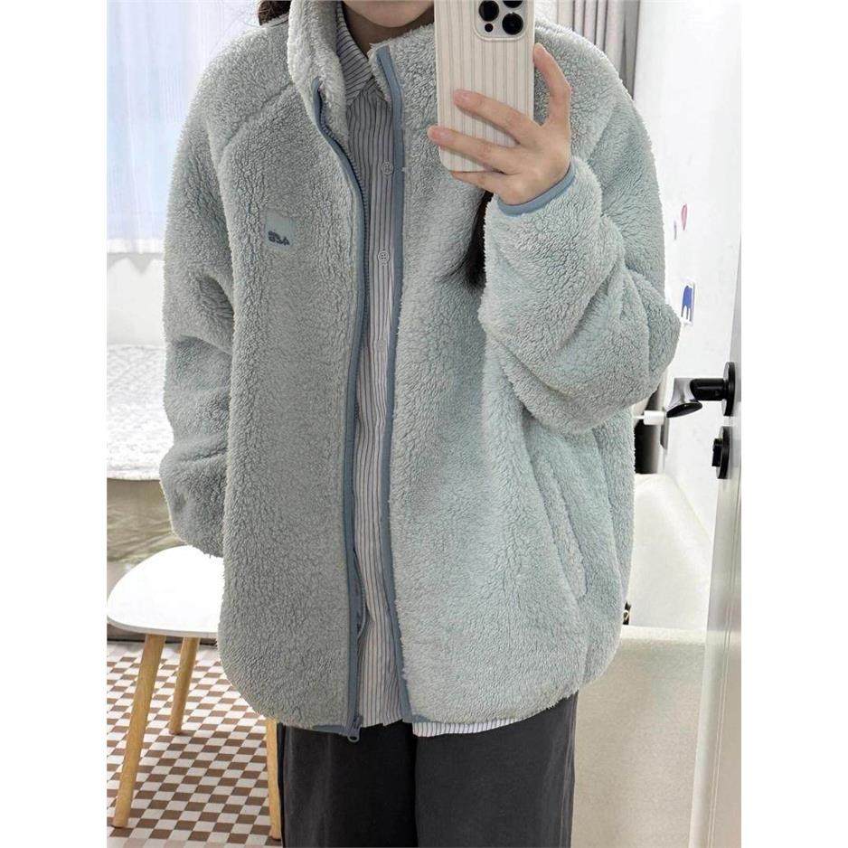 韩系超好看羊羔毛外套女冬季小个子加厚保暖秋冬短款摇粒绒棉服潮