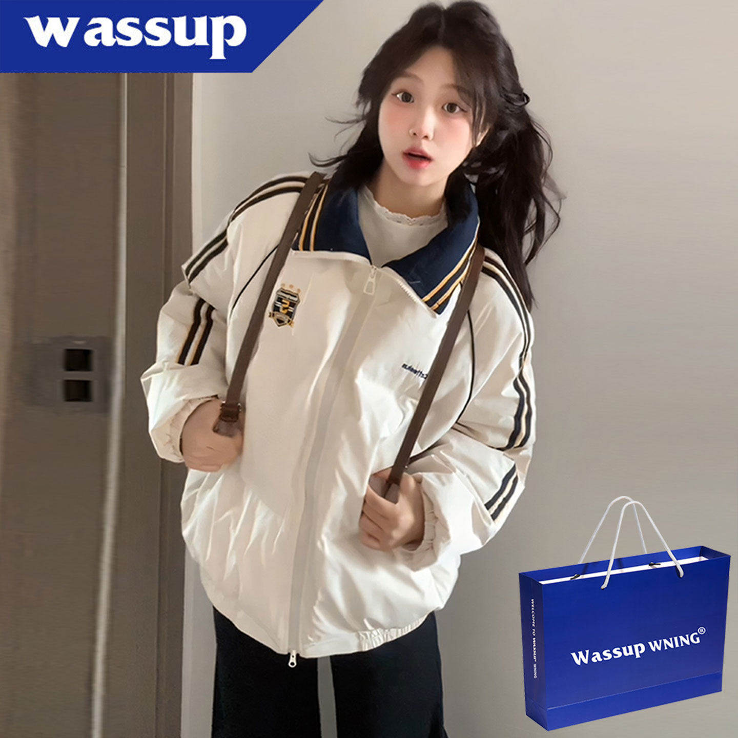 韩系刺绣羽绒棉服女大童2