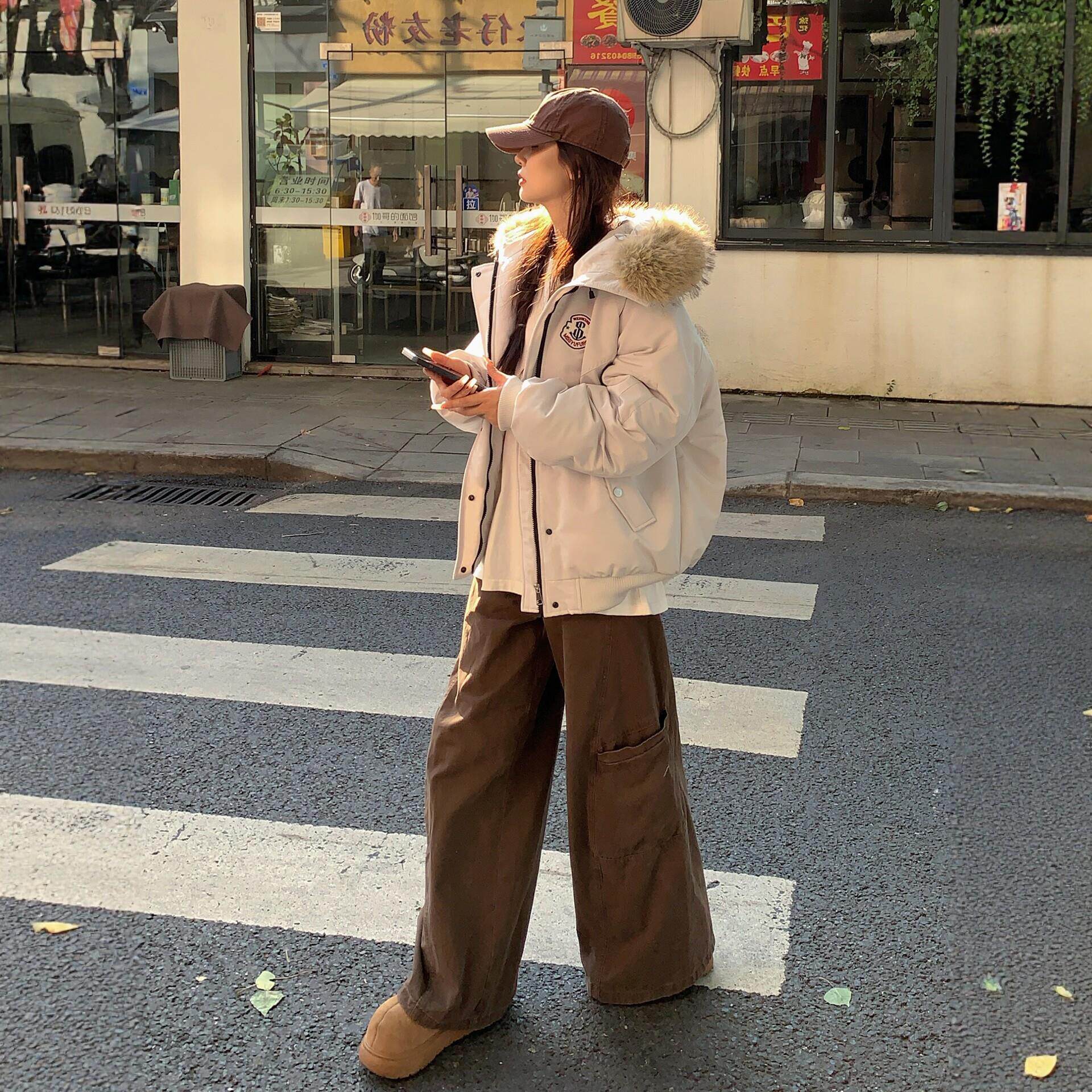 美式复古派克棉服女2025