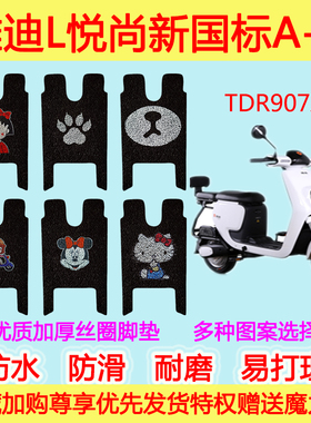 雅迪L悦尚新国标A-C电动车脚垫电瓶车TDR2267Z防滑防水丝圈脚踩垫