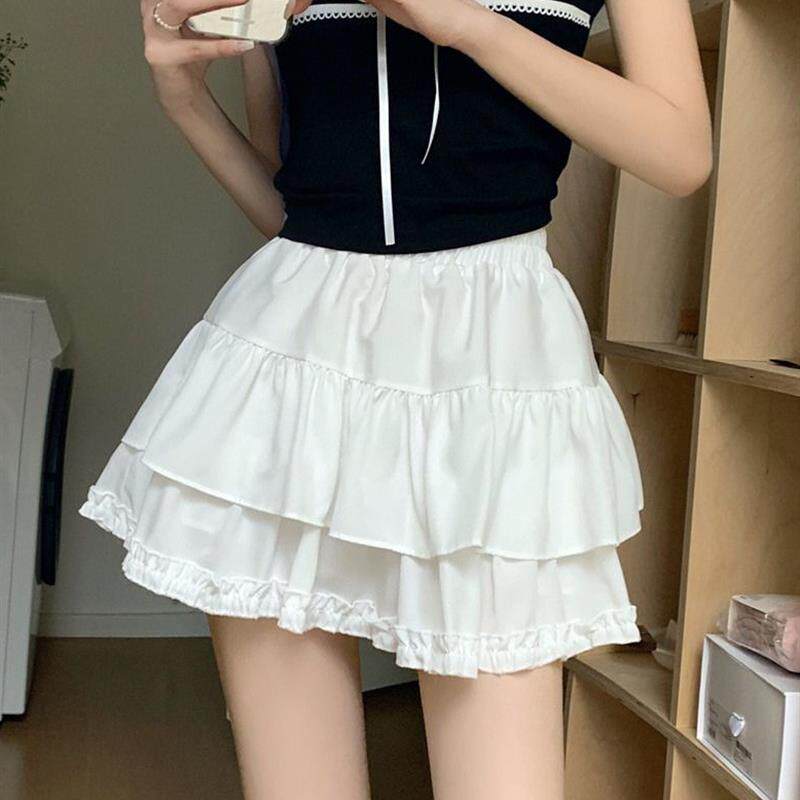 蓬蓬半身裙女夏季2026新款高腰显瘦小个子甜美荷叶边蛋糕a字短裙