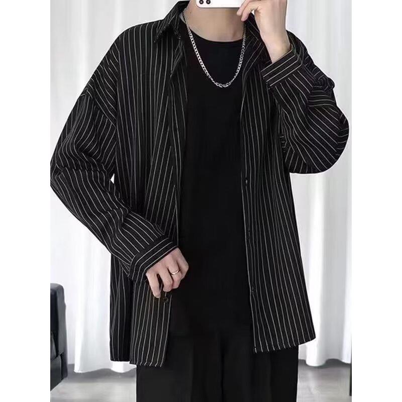 menclothes长袖条纹衬衫