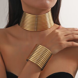 欧美夸张COS项圈手镯组合饰品项炼necklace women choker