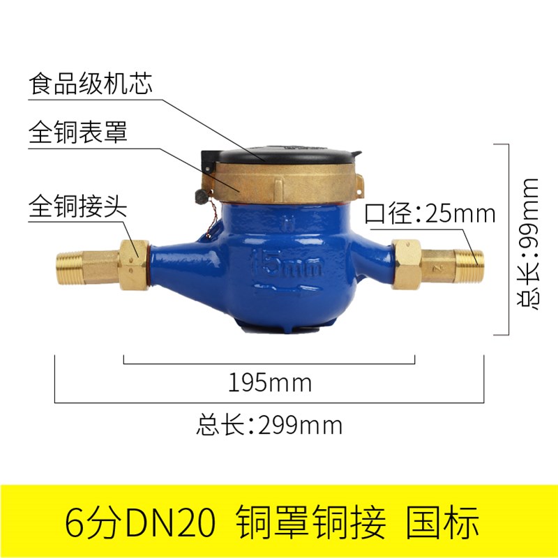 浪花水表 连云港家用自来水4/6分接头防冻空转止回阀水表