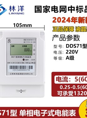 林洋DDSc71单相电子式电表家用出租房220V高精准1级电度表
