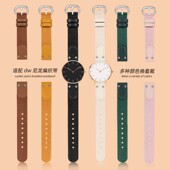 适配DW手表带尼龙 24mm 女士丹尼尔惠灵顿小方表花时系列帆布带28