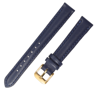 适配Fossil化石真皮手表带 女ES3988//4529蓝色牛皮针扣皮带12mm