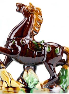 25款唐三彩马陶瓷红马摆件八骏赤兔家居客厅饰品摆件工艺礼品马上