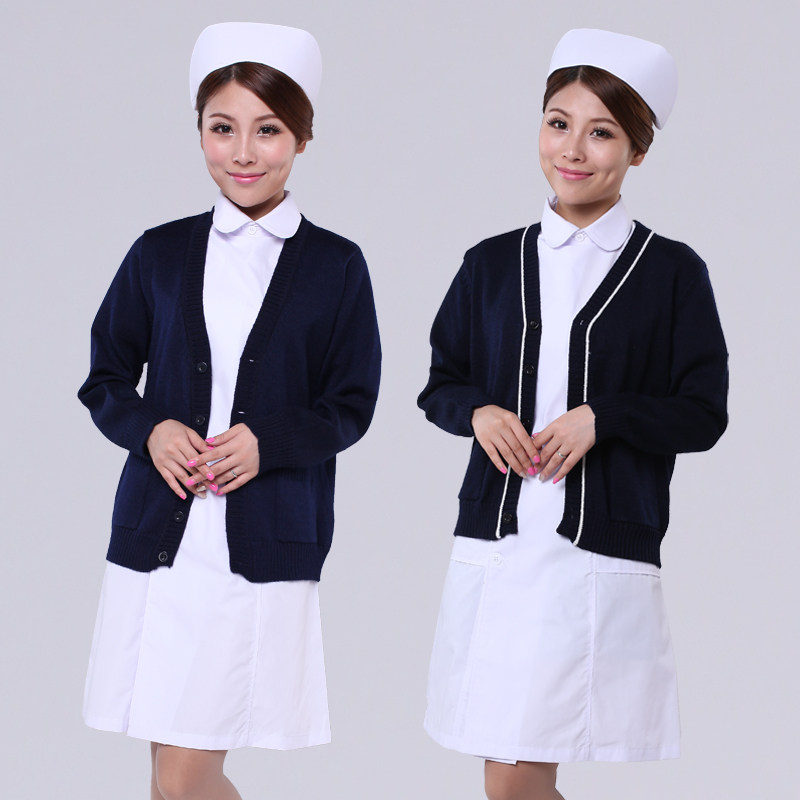 护士毛衣女医护人员针织外套开衫医生护士外搭值班加绒加厚工作服