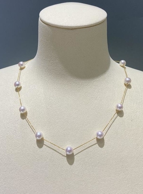 高配满天星项链18k金珍珠