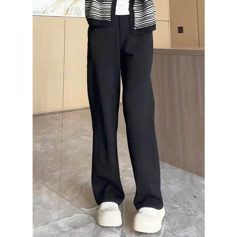 黑色直筒裤女春夏新款高腰宽松显瘦小个子大码窄版休闲百搭阔腿裤