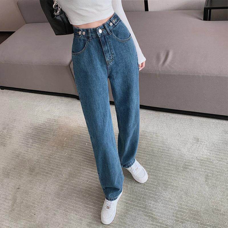 黑色高腰阔腿牛仔裤女直筒宽松2024春秋新款显瘦小个子拖地长裤子