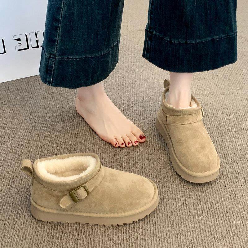 厚底皮毛一体雪地靴女冬2025新款加绒短筒棉靴子防水东北雪地棉鞋,女鞋,时尚雪地靴,淘宝优惠券,粉丝福利购,淘宝优惠卷