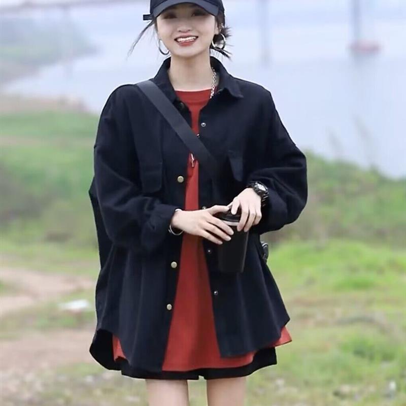 休闲衬衫外套女韩版2025春季新款小个子爆款宽松设计感小众上衣
