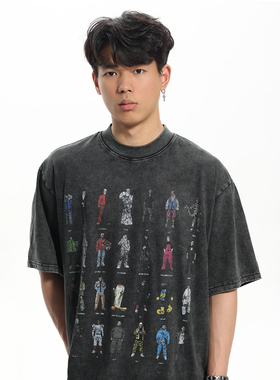 GOONWARD X Goon原创刷漆水洗人偶印花T恤男女夏美式国潮设计上衣