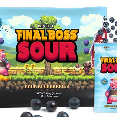 直邮Final Boss Sour Candy极酸糖果天然混合味软糖最终头目零食