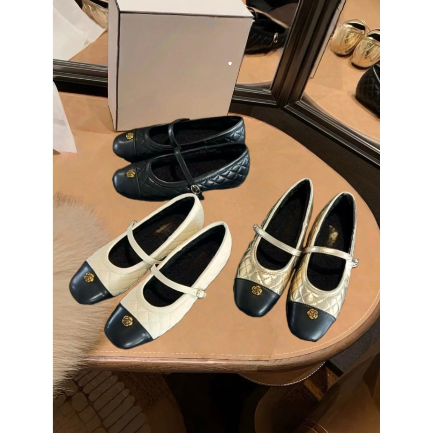 小众设计一字带山茶花玛丽珍鞋女2026新款小香风菱格拼色加绒单鞋,女鞋,浅口单鞋,淘宝优惠券,粉丝福利购,淘宝优惠卷