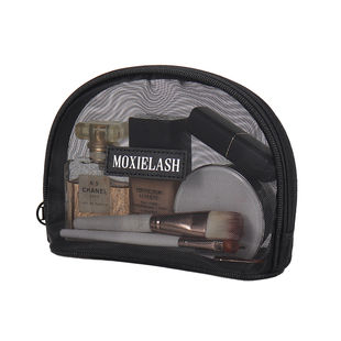迷你化妆包女新款便携式网纱手拿收纳包透明轻奢高级感小号化妆袋