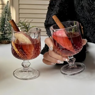 水杯女生高颜值家用喝水复古风杯子女生高颜值洋酒葡萄酒杯鸡尾酒