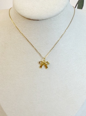 在逃公主项链蝴蝶结项链银镀金饰品百搭