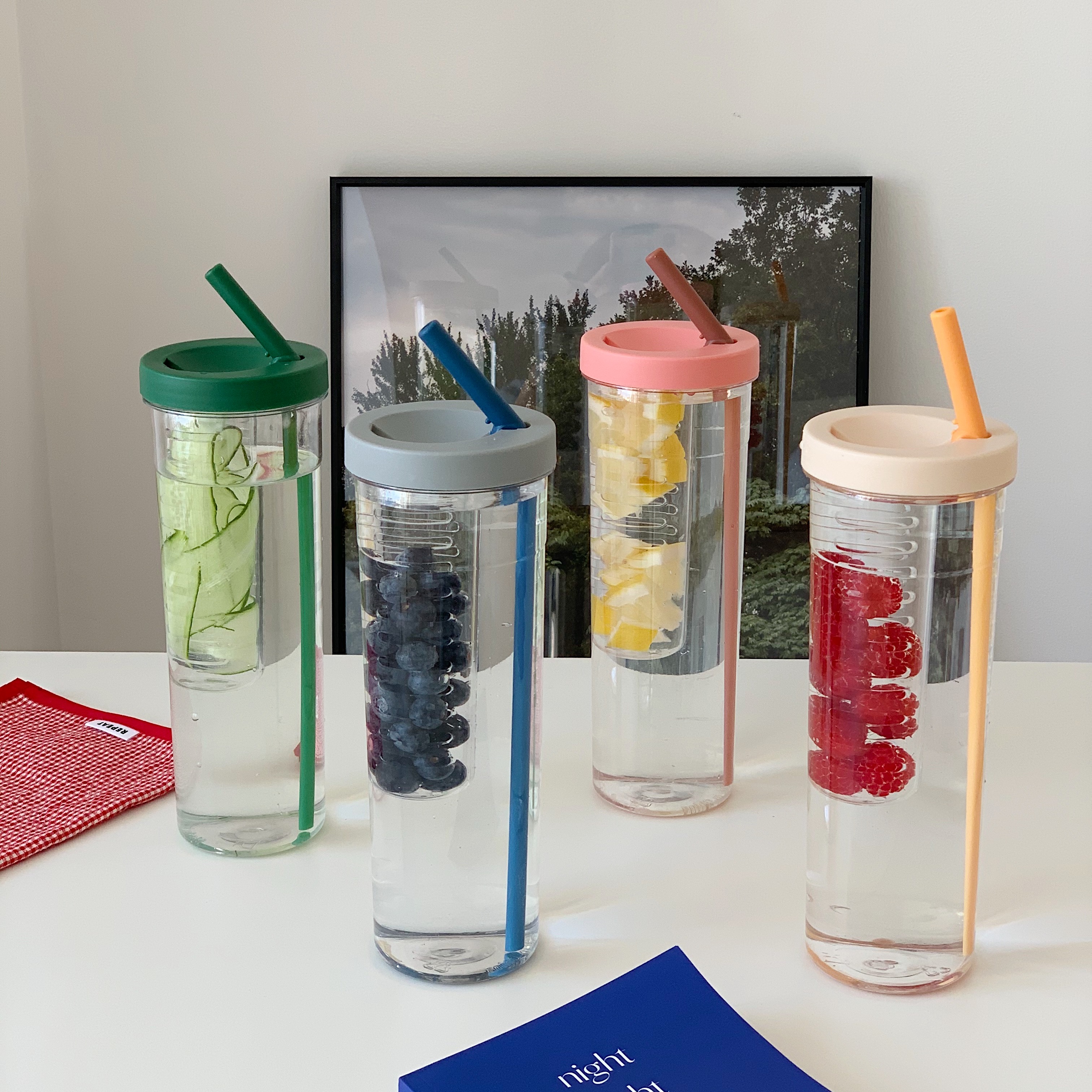 大容量吸管杯高颜值元气便携塑料