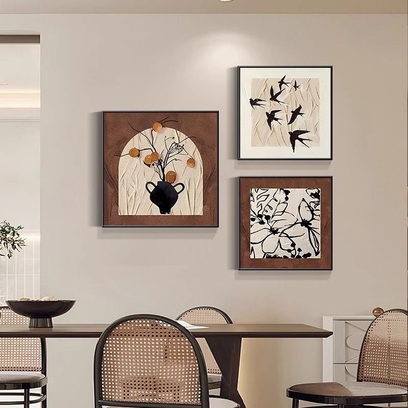 中古风餐厅装饰画法式复古餐桌组合壁画高级感客厅沙发背景墙挂画,家居饰品,现代装饰画,淘宝优惠券,粉丝福利购,淘宝优惠卷