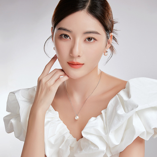 奢珠淡水baby珠珍珠项链戴妃吊坠耳钉