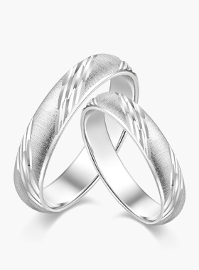 奢珠_趣 铂金戒指正品男女PT950白金情侣对戒结婚戒指