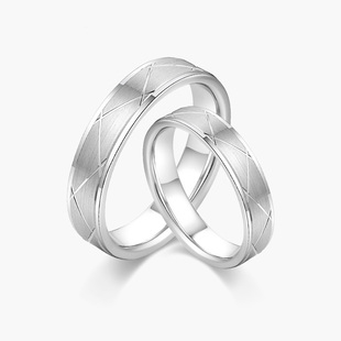 求婚结婚戒指女简约 素圈PT950白金男士 奢珠_度 铂金对戒情侣款