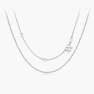 奢珠_O字链 白金项链锁骨链可搭配吊坠 铂金项链女素链PT950正品