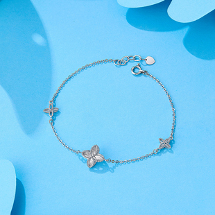 奢珠PT950铂金手链四叶草官方旗舰店正品