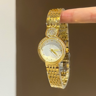 IEKE镶钻月轮圆盘钢带手表女高级气质中古风女士轻奢显白学生腕表