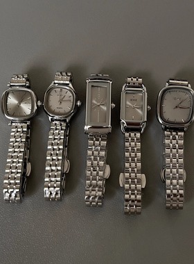 IEKE 冷淡风高级感灰色系列手表女百搭小众轻奢女士通勤职场钢带