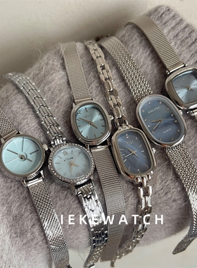 IEKE 蓝色贝母小众轻奢高级感手表女简约气质小巧精致手链式女表