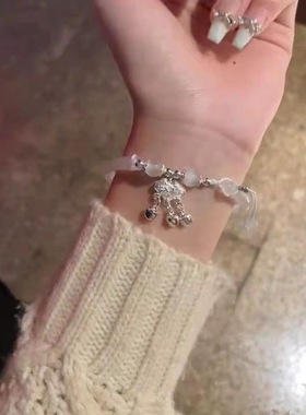 平安锁铃铛流苏手镯小众设计半