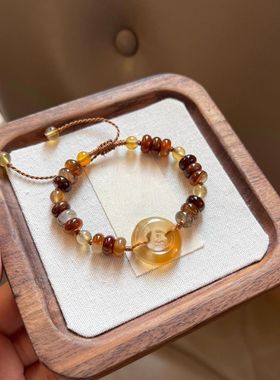 新中式复古平安扣手链女款