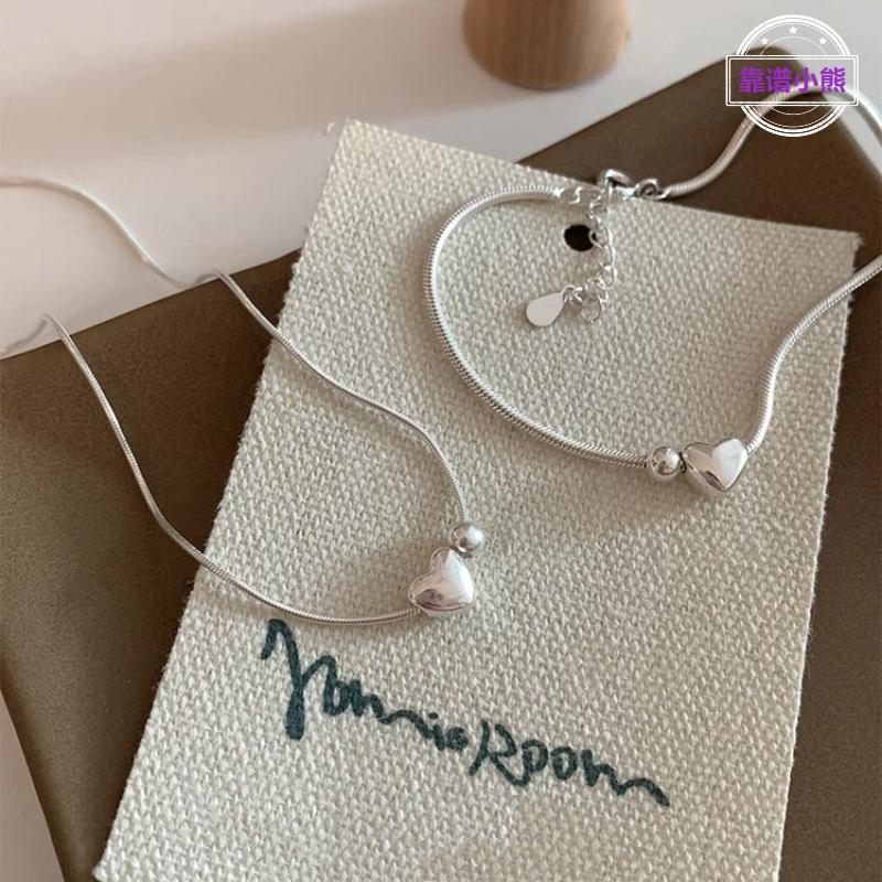 爱心圆珠项链女风简约轻奢高级感蛇骨链新款气质百搭小众颈链