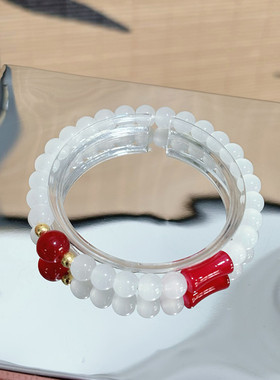 海蓝竹节甜美手链女小众设计超仙