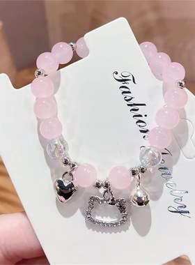 猫咪糖果色手链铃铛学生款