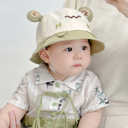 婴幼儿薄款夏季宽檐遮阳渔夫帽