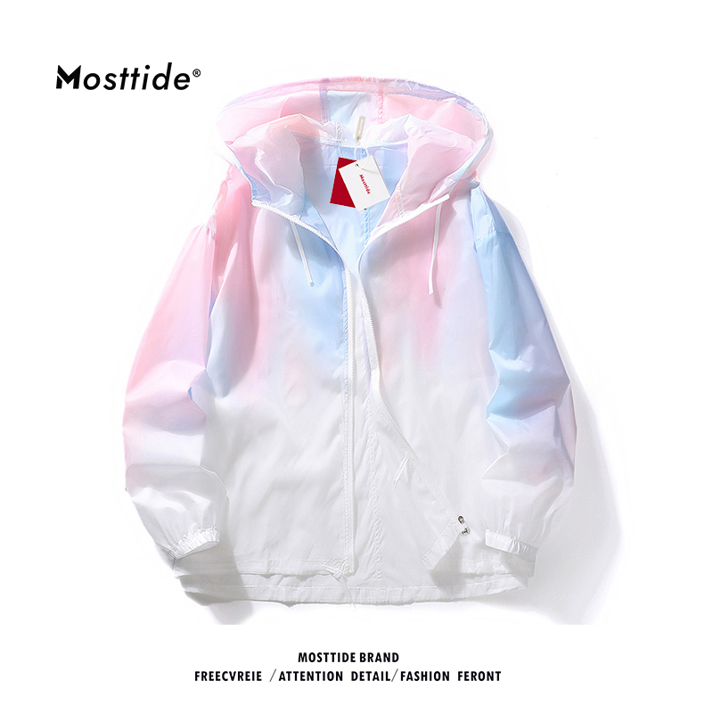 MOSTIDE夏季渐变色情侣防晒衣