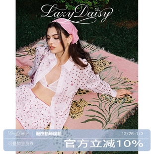粉色亮片纯棉长袖 Talia系列 衬衫 短裤 女家居服 Lazy 套装 Daisy