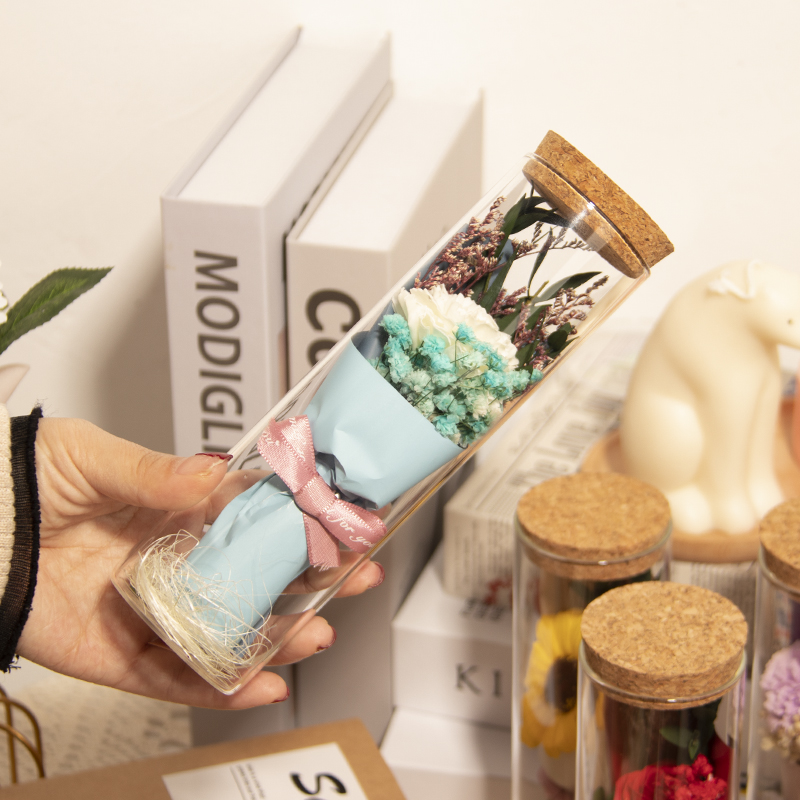 礼物康乃馨干花束礼盒香皂花生日三八节实用送妈妈教师母亲节老师