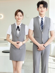 酒吧Ktv服务员工作服职业背心衬衫西装男女酒店前台接待工作制服