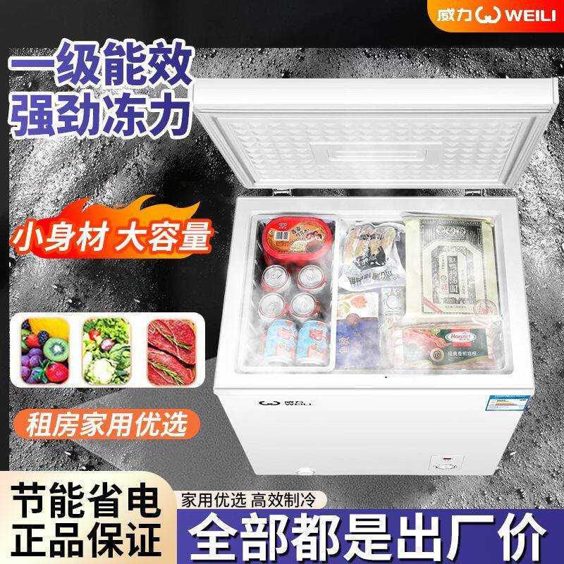 冷柜卧式冰柜家用小型商用保鲜冷藏冷冻两用小冰箱节能省电